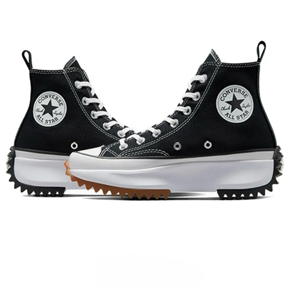 Converse Run Star Hike Canvas Platform Lugged High Top Sneakers Black W 7.5 M 6 - Picture 13 of 15